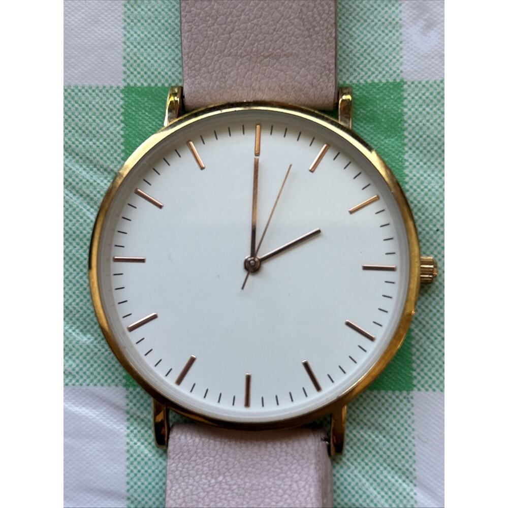 H&M Gold Tone Pink Band Women’s Quartz Watch